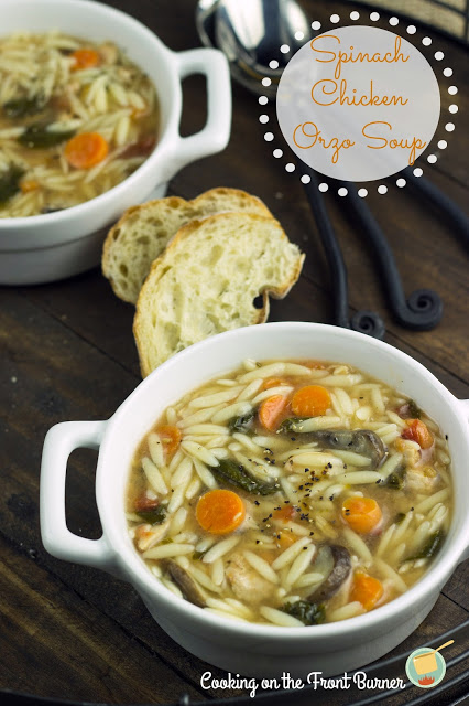 Spinach Chicken Orzo Soup 