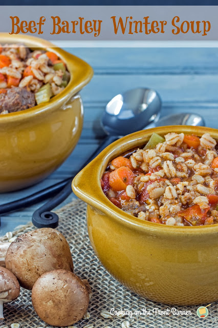 Beef Barley Winter Soup | Cooking on the Front Burner #Beefsoup #wintersoup