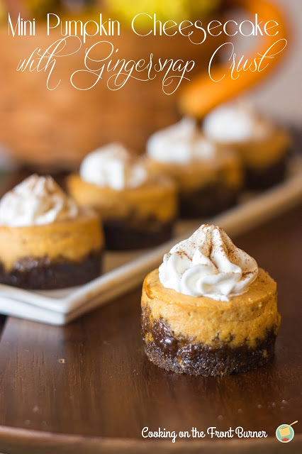 Mini Pumpkin Cheesecake with Gingersnap Crust | Cooking on the Front Burner