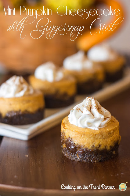 Pumpkin Cheesecake Mini Pumpkin Cheesecake with Gingersnap Crust | Cooking on the Front Burner
