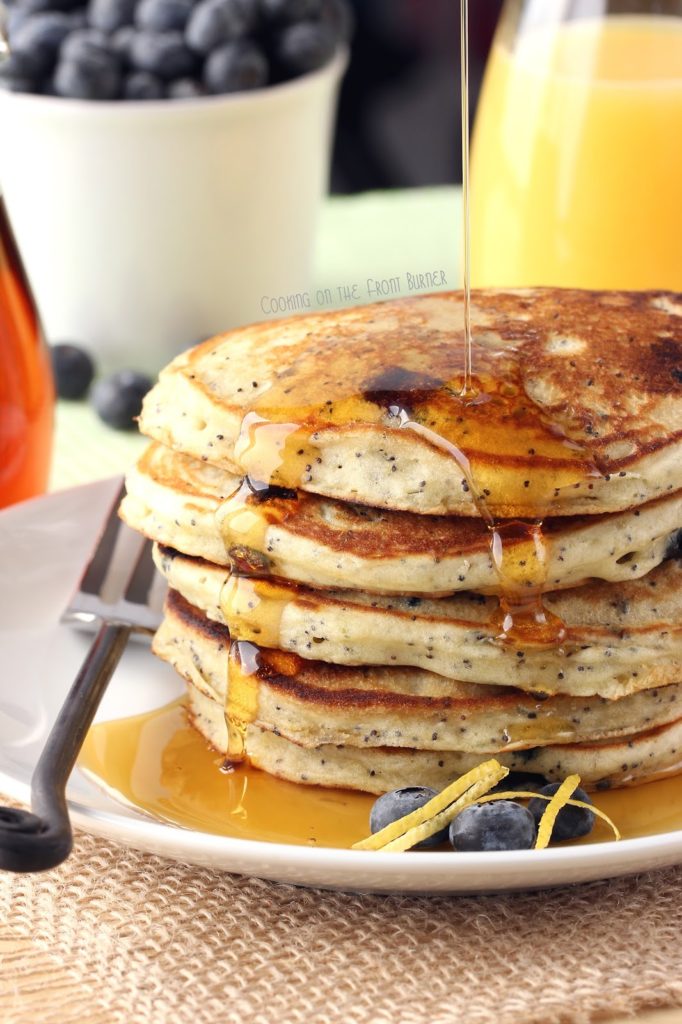 Lemon Blueberry Poppy Seed Pancakes | Cooking on the Front Burner #poppyseepancakes