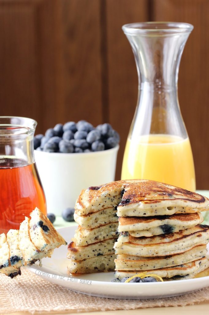 Lemon Blueberry Poppy Seed Pancakes | Cooking on the Front Burner #lemonblueberrypancakes #brunch