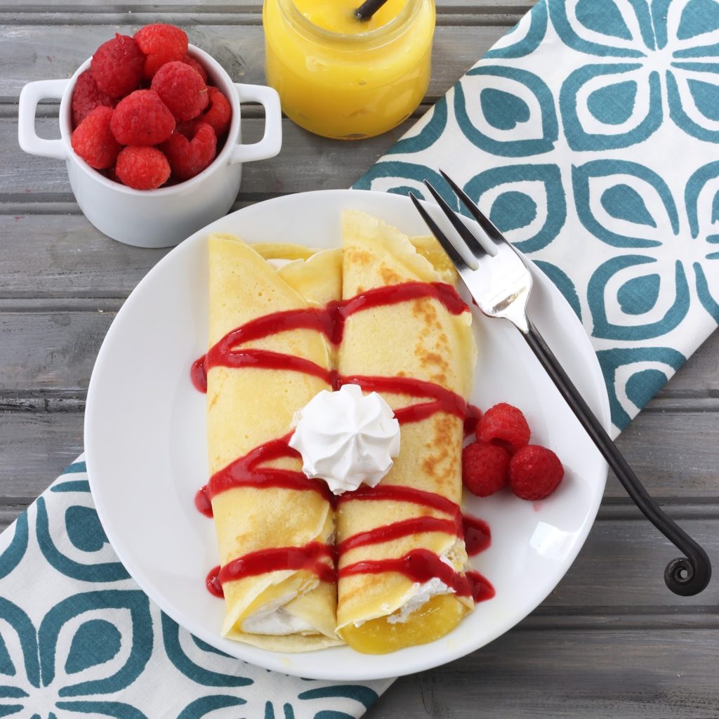 Lemon and Raspberry Crepes | Cooking on the Front Burner #crepes #lemondessert