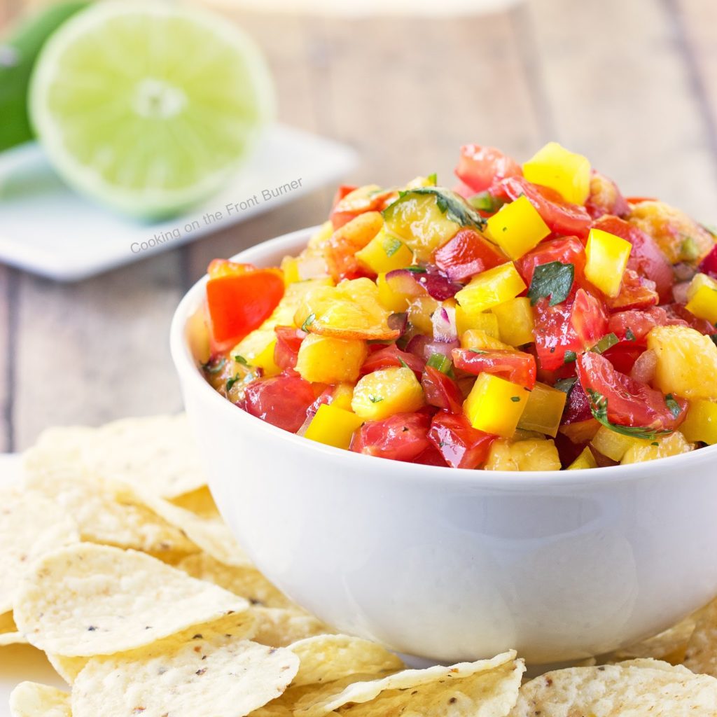 Peach Salsa | Cooking on the Frint Burner #appetizer # summersnack