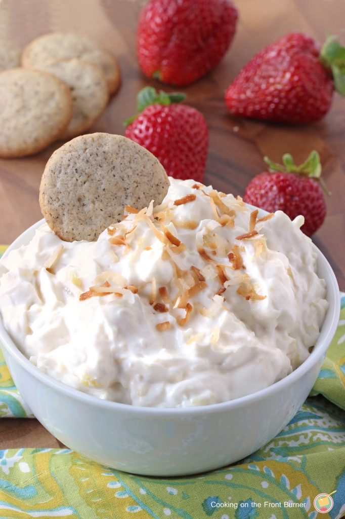 Pina Colada Dip Pina Colada Dip - only 4 ingredients and so creamy and good! | Cooking on the Front Burner #summer