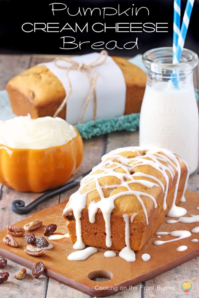 Pumpkin Cream Cheese Bread | Cooking on the Front Burner Pumpkin Cream Cheese Bread with Cream Cheese Frosting - so moist and full of pumpkin flavor | Cooking on the Front Burner