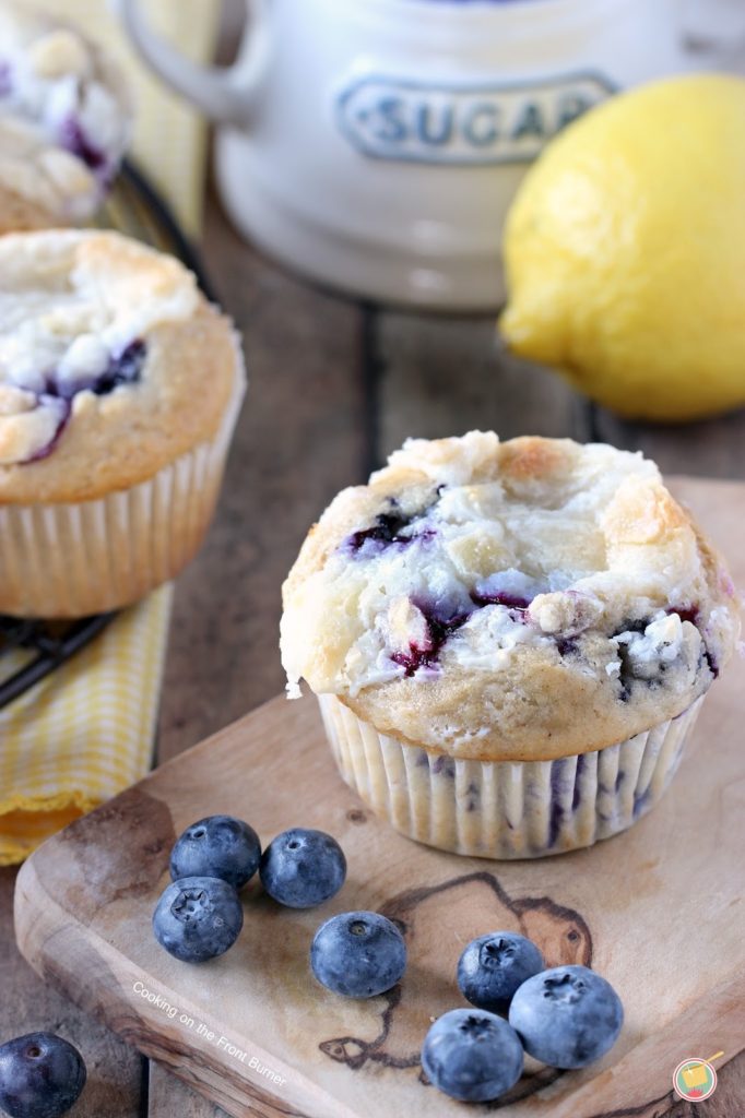 Blueberry Lemon Cream Cheese Muffins | Cooking on the Front Burner
