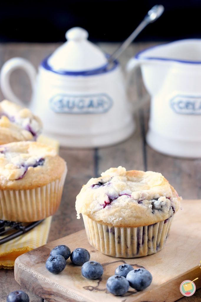 Blueberry Lemon Cream Cheese Muffins | Cooking on the Front Burner