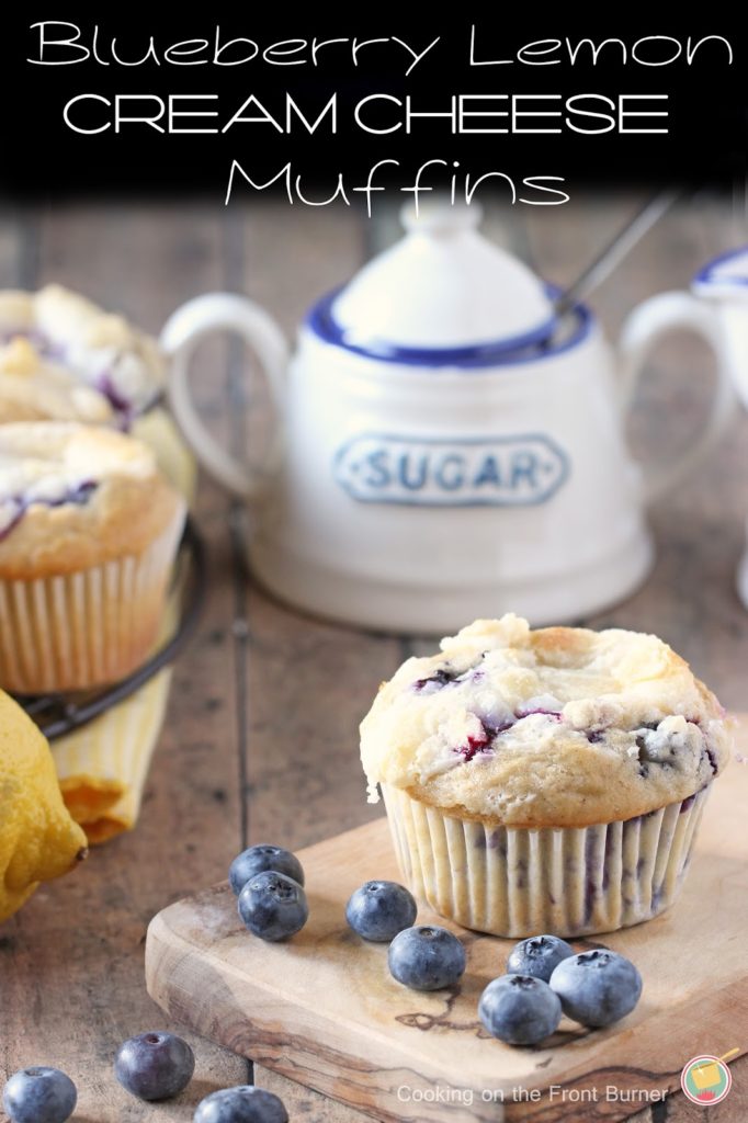 Blueberry Lemon Cream Cheese Muffins | Cooking on the Front Burner