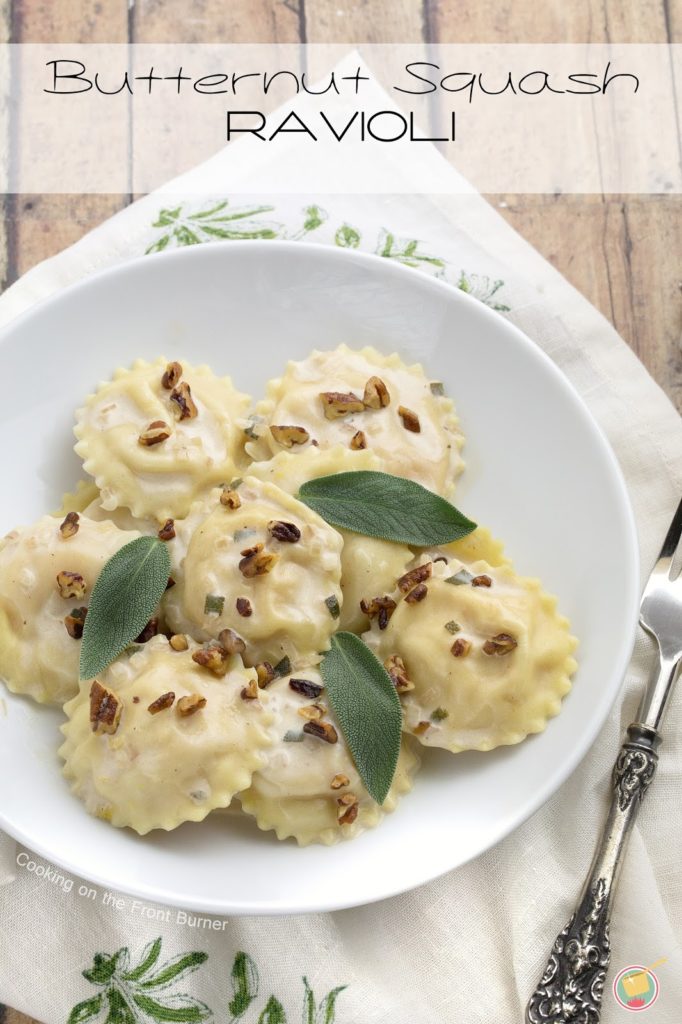 Butternut Squash Ravioli with a creamy sage sauce | Cooking on the Front Burner