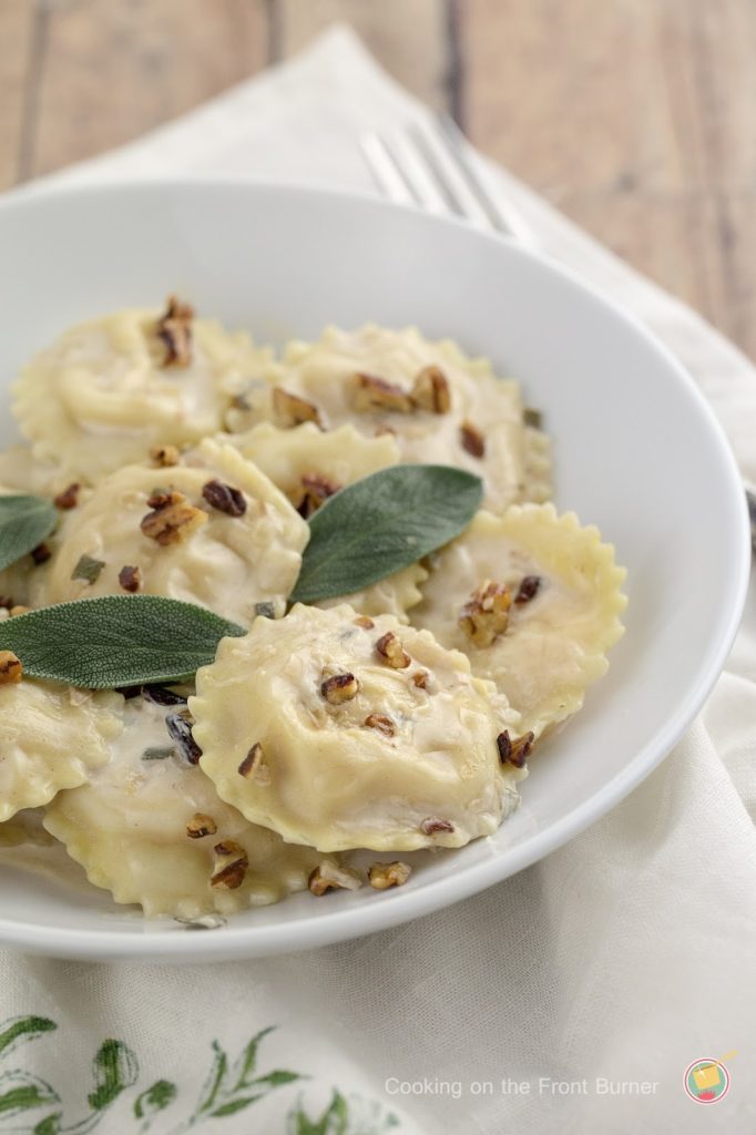 Butternut Squash Ravioli with a creamy sage sauce | Cooking on the Front Burner