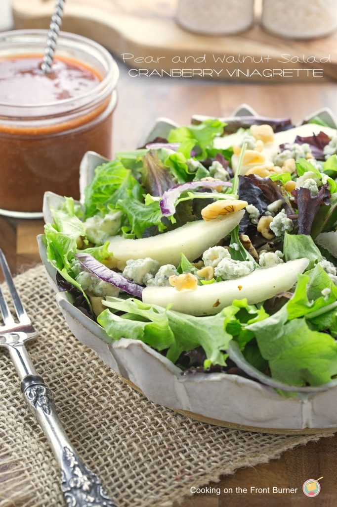 Pear and Walnut Salad with Cranberry Viniagrette | Cooking on the Front Burner Pear and Walnut Salad with Cranberry Viniagrette | Cooking on the Front Burner