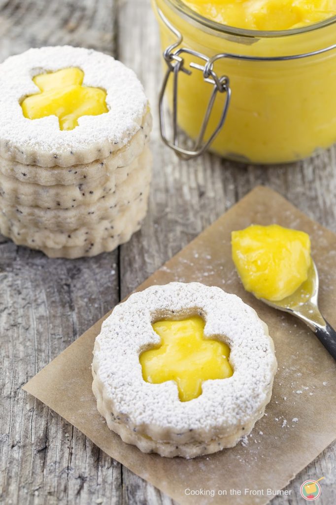 Shamrock Linzer Tarts with Lime Curd