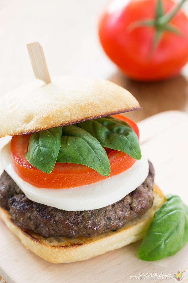 Caprese Burger with Balsamic Glaze | Cooking on the Front Burner