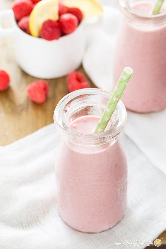 Raspberry Lemon Yogurt Smoothie | Cooking on the Front Burner