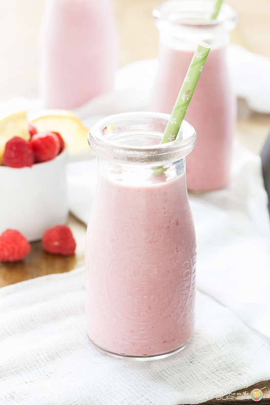 Raspberry Lemon Yogurt Smoothie | Cooking on the Front Burner