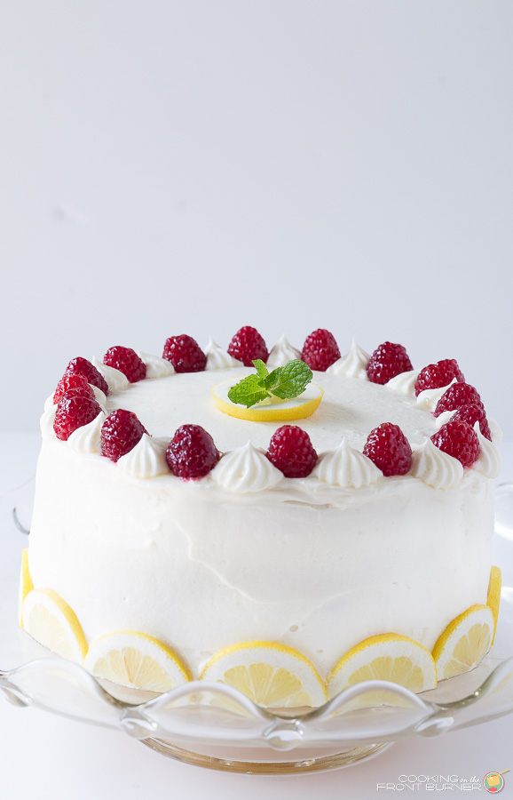 Luscious four layer lemon cake with lemon curd | Cooking on the Front Burner