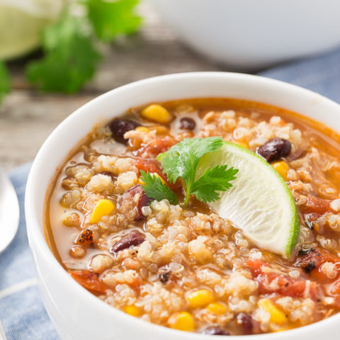 Southwest Chicken Quinoa Soup