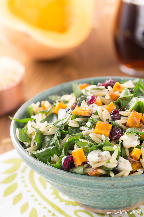 Butternut Squash Orzo Salad with Creamy Maple Vinaigrette