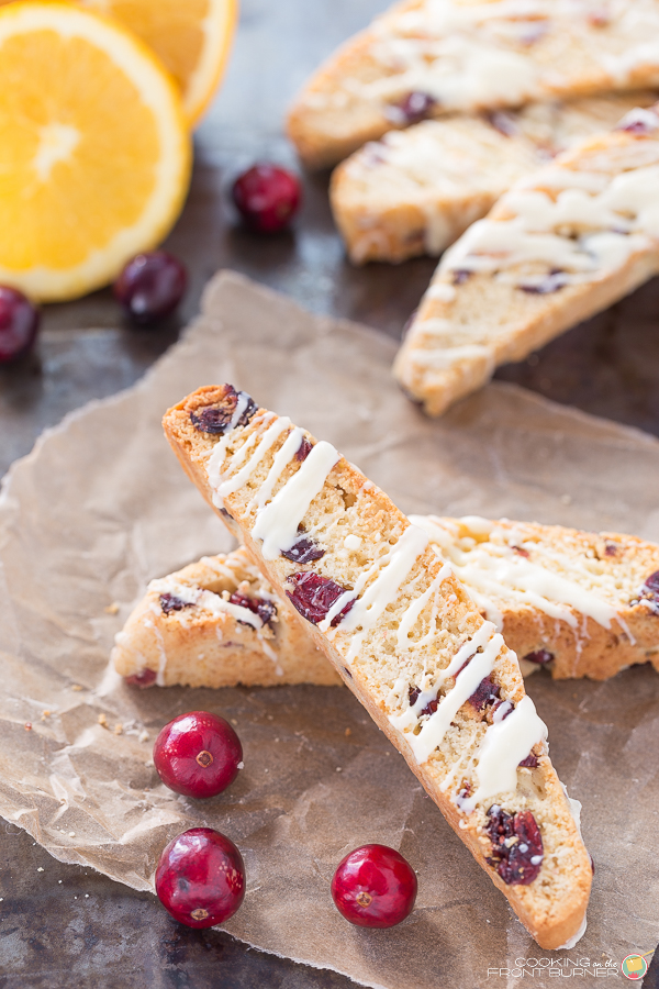 Orange Cranberry Biscotti with White Chocolate | Cooking on the Front Burner