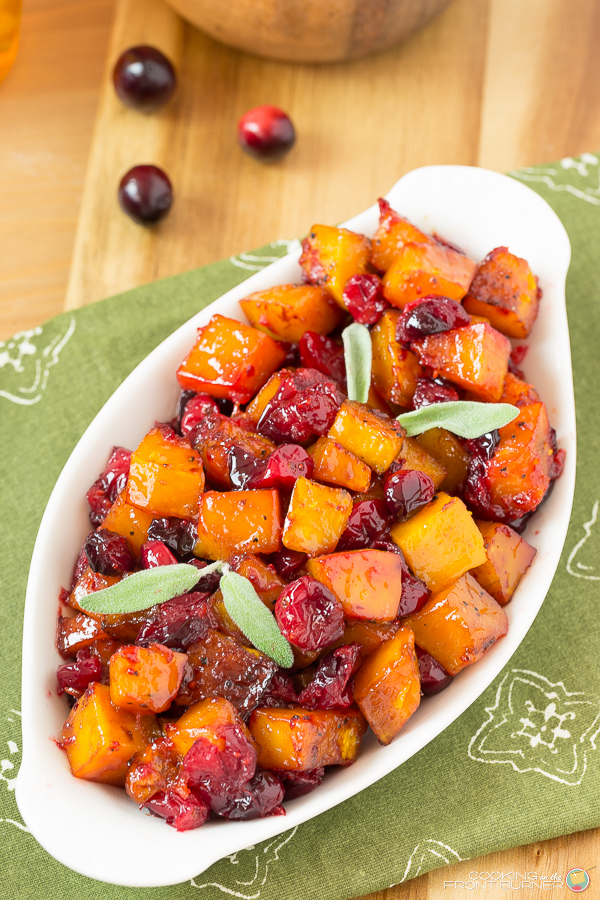 Roasted Butternut Squash with Cranberries | Cooking on the Front Burner