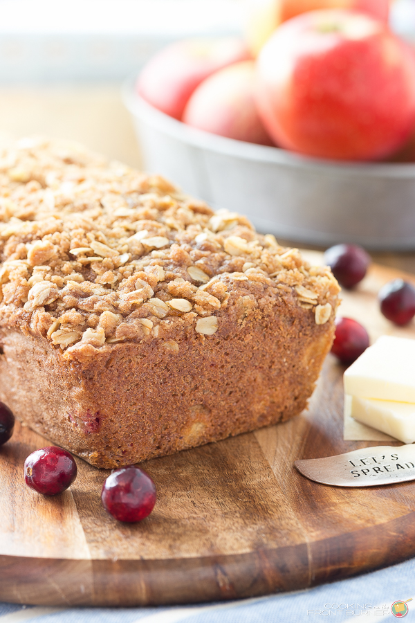 Apple and Cranberry bread with Streusel | Cooking on the Front Burner
