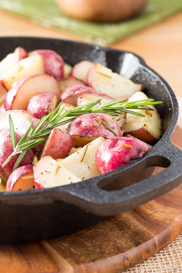 Skillet Roasted Potatoes with Rosemary | Cooking on the Front Burner