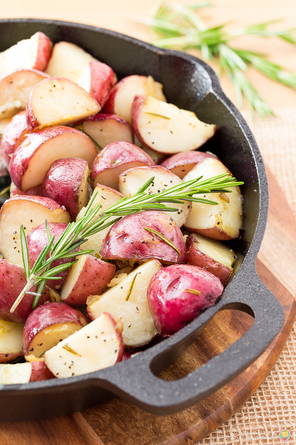 Skillet Roasted Potatoes with Rosemary | Cooking on the Front Burner