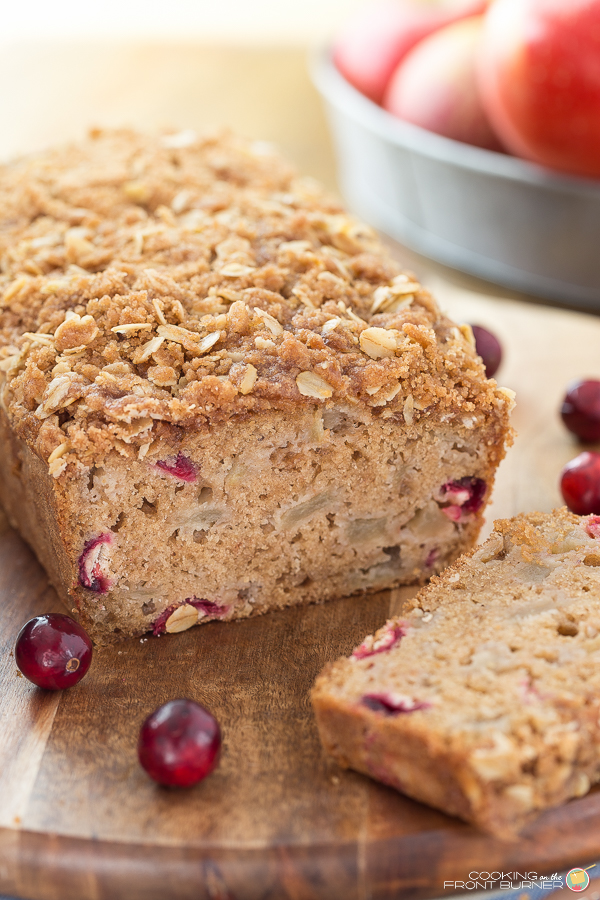 Apple and Cranberry Bread with Streusel | Cooking on the Front Burner