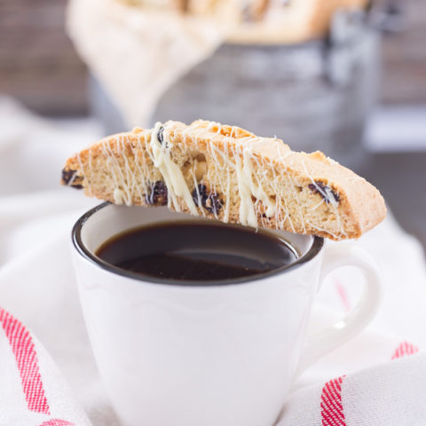 White Chocolate Cherry Almond Biscotti