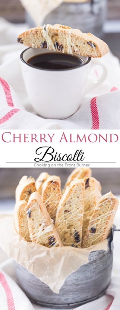 White Chocolate Cherry Almond Biscotti | Cooking on the Front Burner