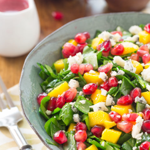 Chopped Spinach Pomegranate Salad