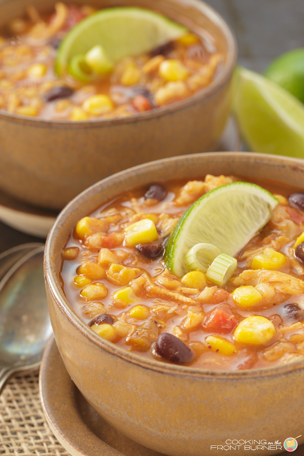 Southwest Chicken Barley Soup | Cooking on the Front Burner