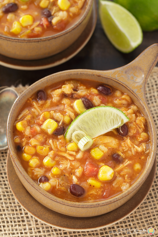 Southwest Chicken Barley Soup | Cooking on the Front Burner