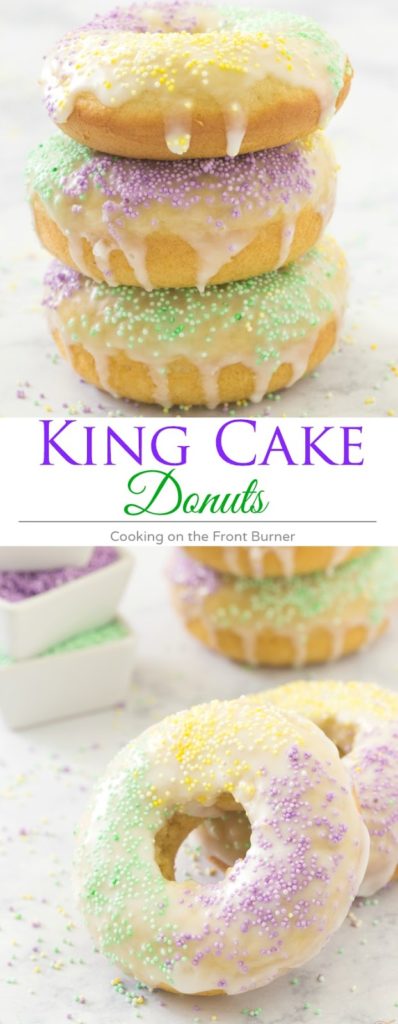 Baked King Cake Donuts | Cooking on the Front Burner