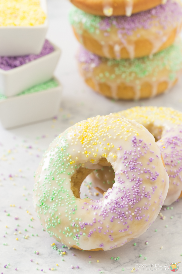 Baked King Cake Donuts | Cooking on the Front Burner