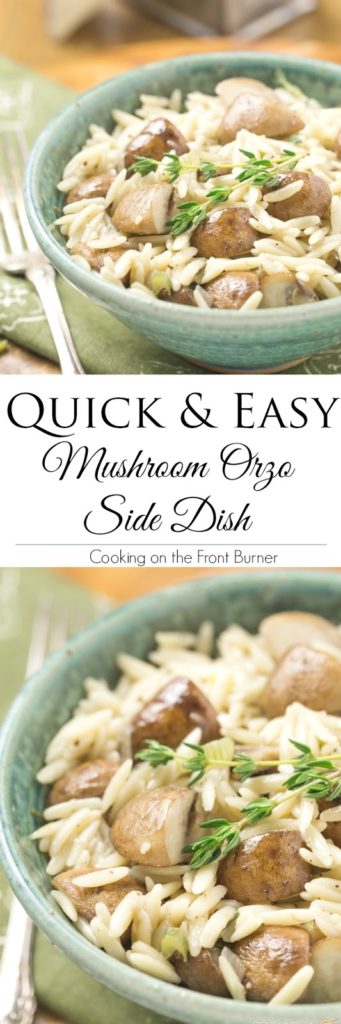 Quick Mushroom Orzo Pasta | Cooking on the Front Burner