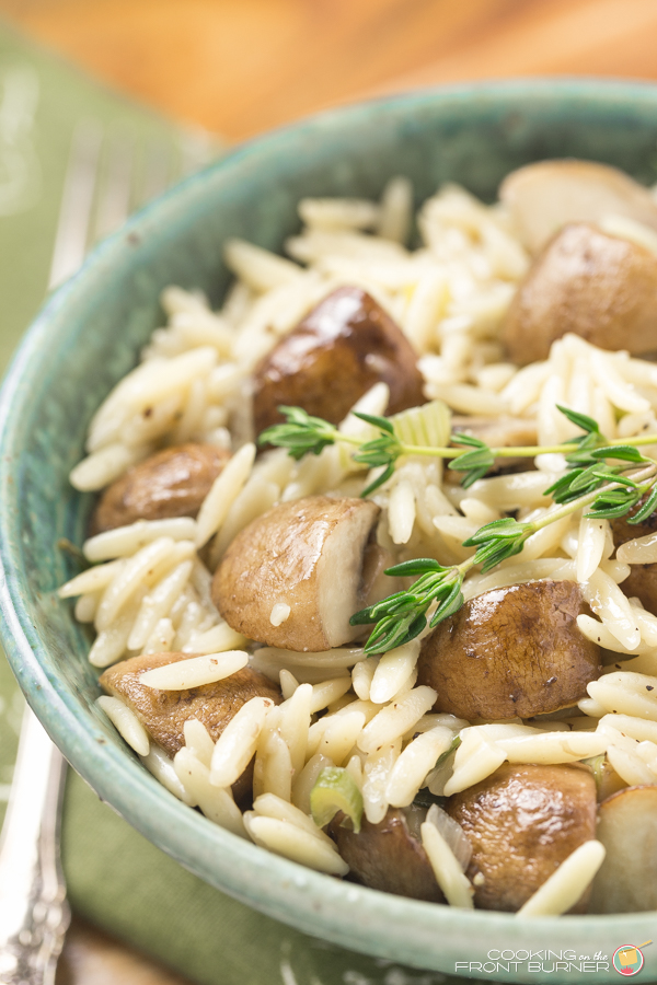 Quick Mushroom Orzo Pasta | Cooking on the Front Burner