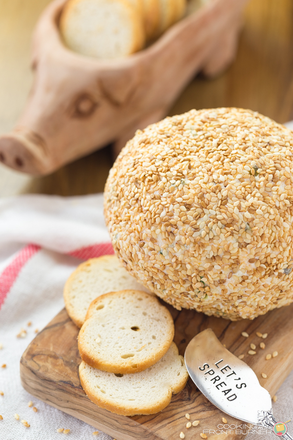 Wonderful southwest flavors in this cheese ball appetizer - whip up one today! Southwest Cheese Ball | Cooking on the Front Burner