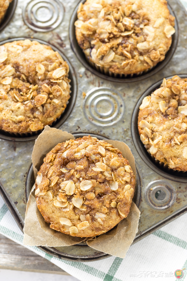 Blueberry Oatmeal Muffins | Cooking on the Front Burner
