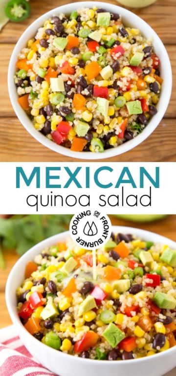 Mexican Quinoa Salad Jalapeno Vinaigrette | Cooking on the Front Burner