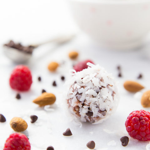 Raspberry Coconut Energy Bites