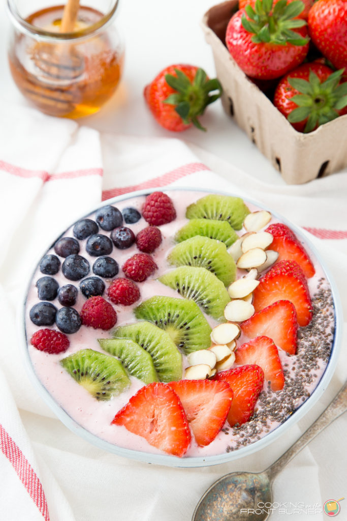 Strawberry Banana Smoothie Bowl | Cooking on the Front Burner