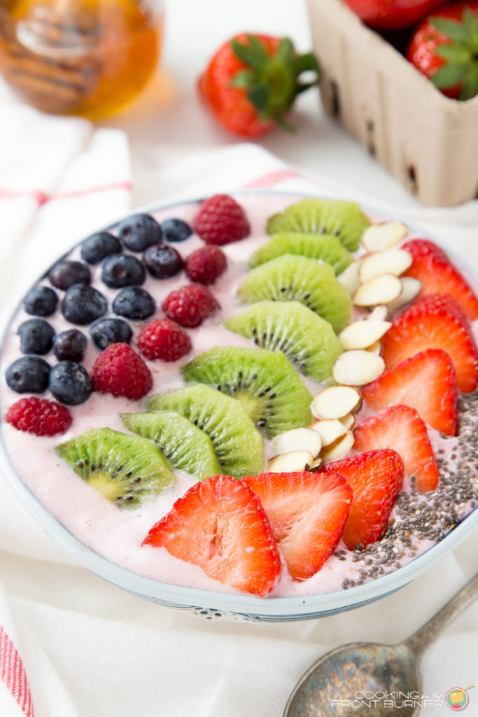 Strawberry Banana Smoothie Bowl | Cooking on the Front Burner