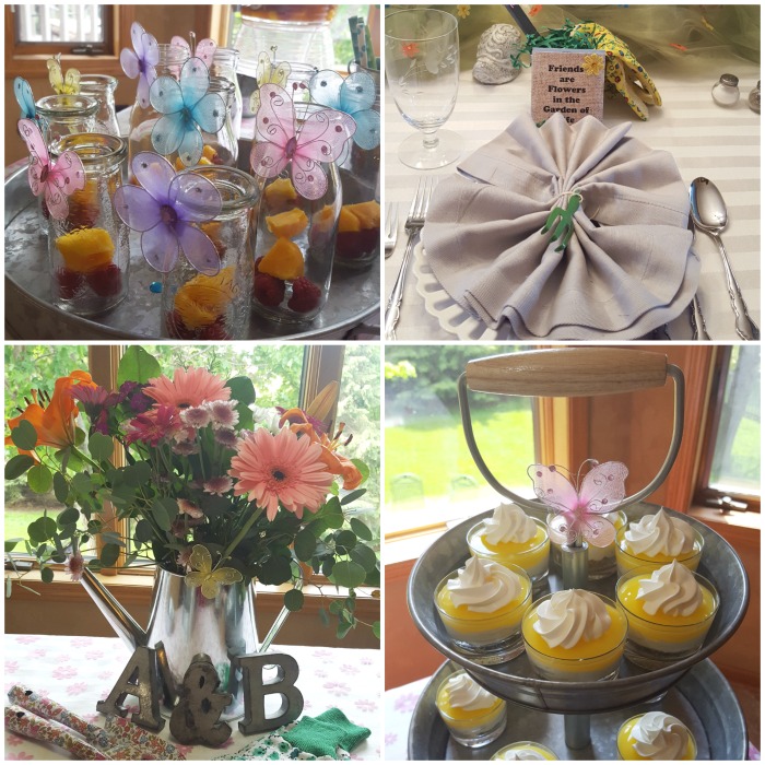 Bridal shower decorations and food