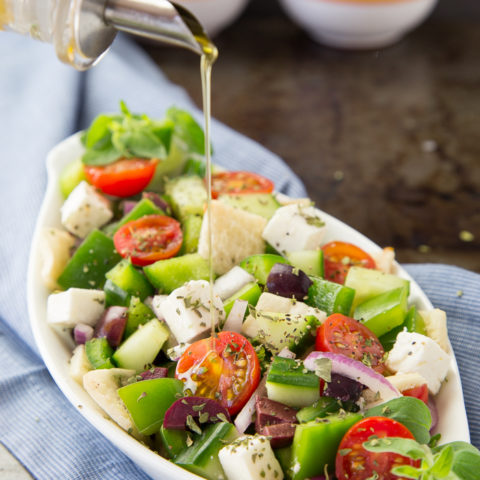 Chopped Greek Panzanella Salad