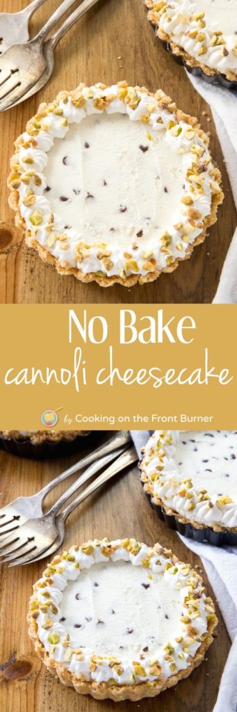 Cannoli cheesecake is a super easy no-bake dessert. Keep the heat off!