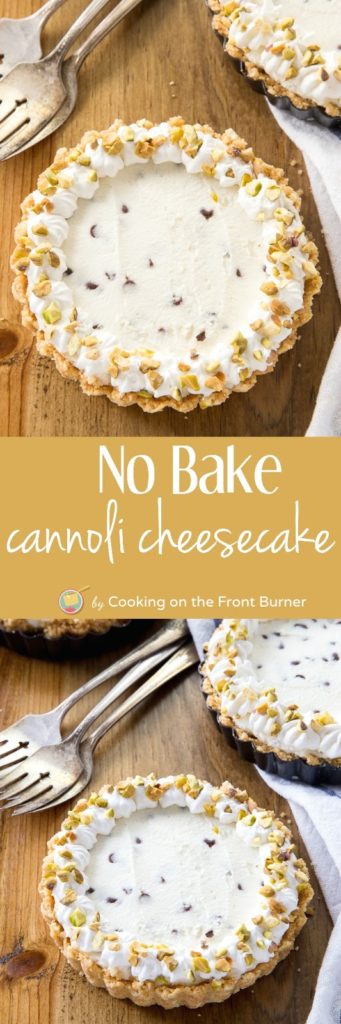Cannoli cheesecake is a super easy no-bake dessert. Keep the heat off!