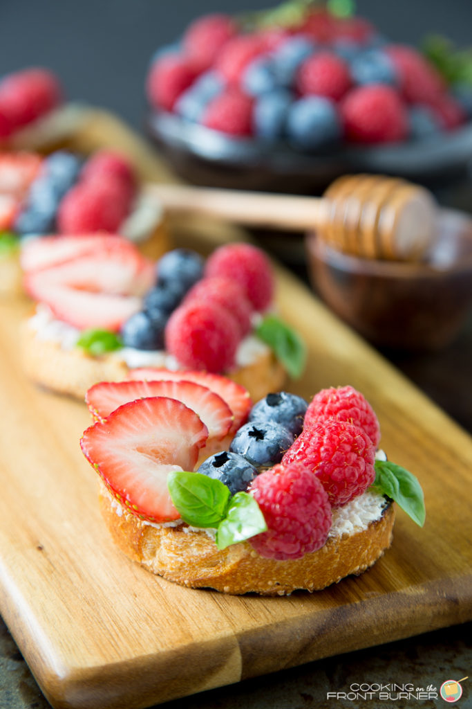 Triple Berry Bruschetta | Cooking on the Front Burner