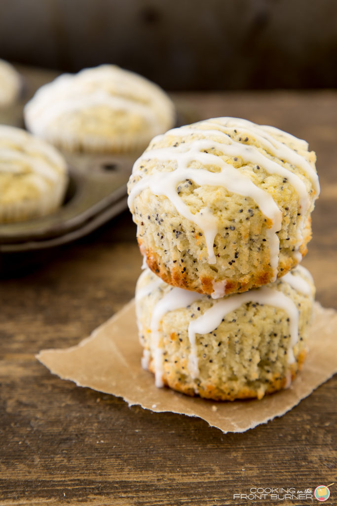Enjoy these Lemon Poppy Seeds muffins with your morning cup of coffee or tea! Lemon Poppy Seed Muffins | Cooking on the Front Burner